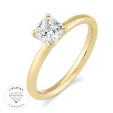 Cushion Cut Solitaire ring i guld med lab-grown diamant - 18 Karat / 0.50 ct lab-grown diamant