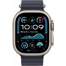 Apple Watch Ultra 2 GPS + Cellular 49 mm Natural Titanium Case with Navy Ocean Band