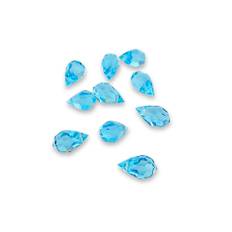 Blå glasperler, preciosa crystal drops, aqua bohemica, 9 x 15 mm - Blå / 9x15 mm / 10 stk