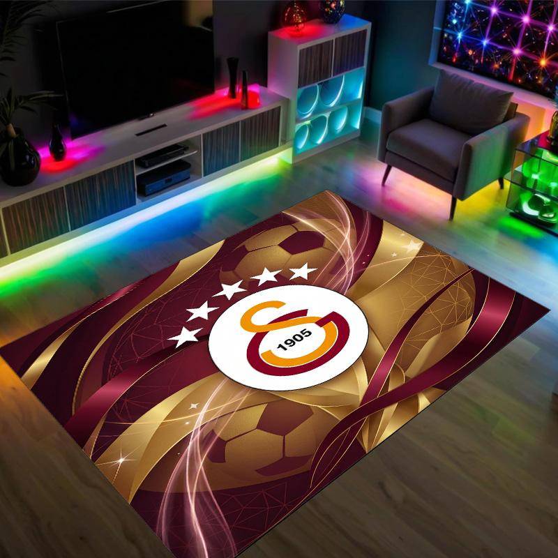 Galatasaray FC Design Kristall Sammet Matta Mysig Icke?Halkskyddad tryckt matta för sovrum, vardagsrum, entré