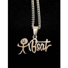 BSAT Stickman Necklace With Pendant Stainless Steel