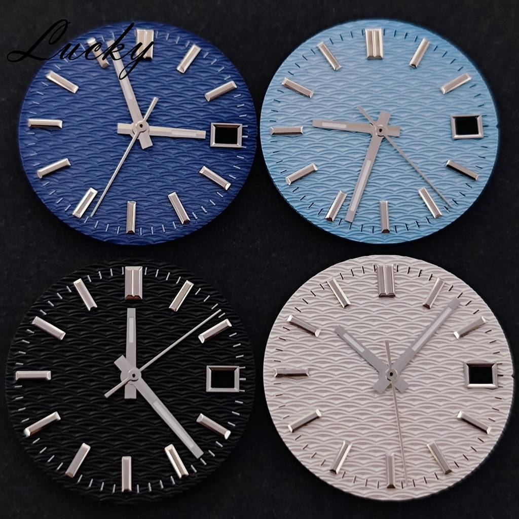 NH35 28.5mm Textured Surface Watch Dial+Hands Fit NH35 NH36 Movement Automatic Diver Men Watches Part