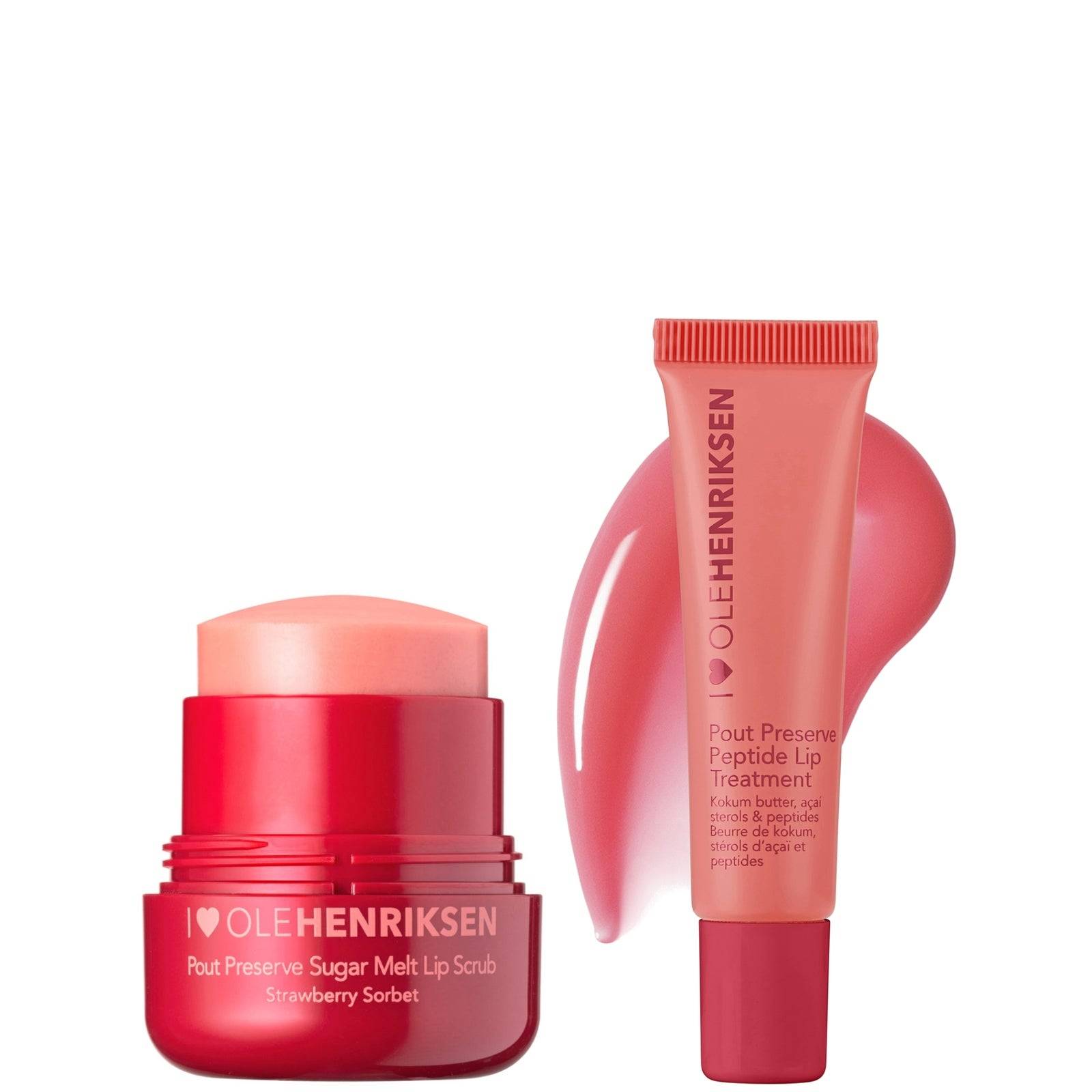 Ole Henriksen Strawberry Sorbet Bundle (Sugar Melt Lip Scrub & Strawberry Sorbet Peptide Lip Treatment 12ml)