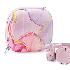 Geekria Shield Headphone Case for Foldable On-Ear Headphones, Replacement Hard Shell Travel Carry Case Compatible with JBL Tune 660, Tune 600BT, Tune 560BT, Tune 510BT Headsets (Pink)