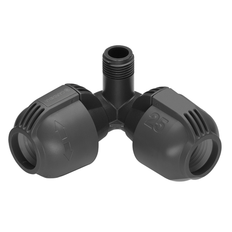 10 stk Gardena Pipeline hjørne T-stykke, 25 mm, 1/2" nippel