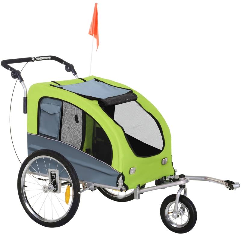 2i1 cykelvagn hund hopfällbar 155x83x108 cm