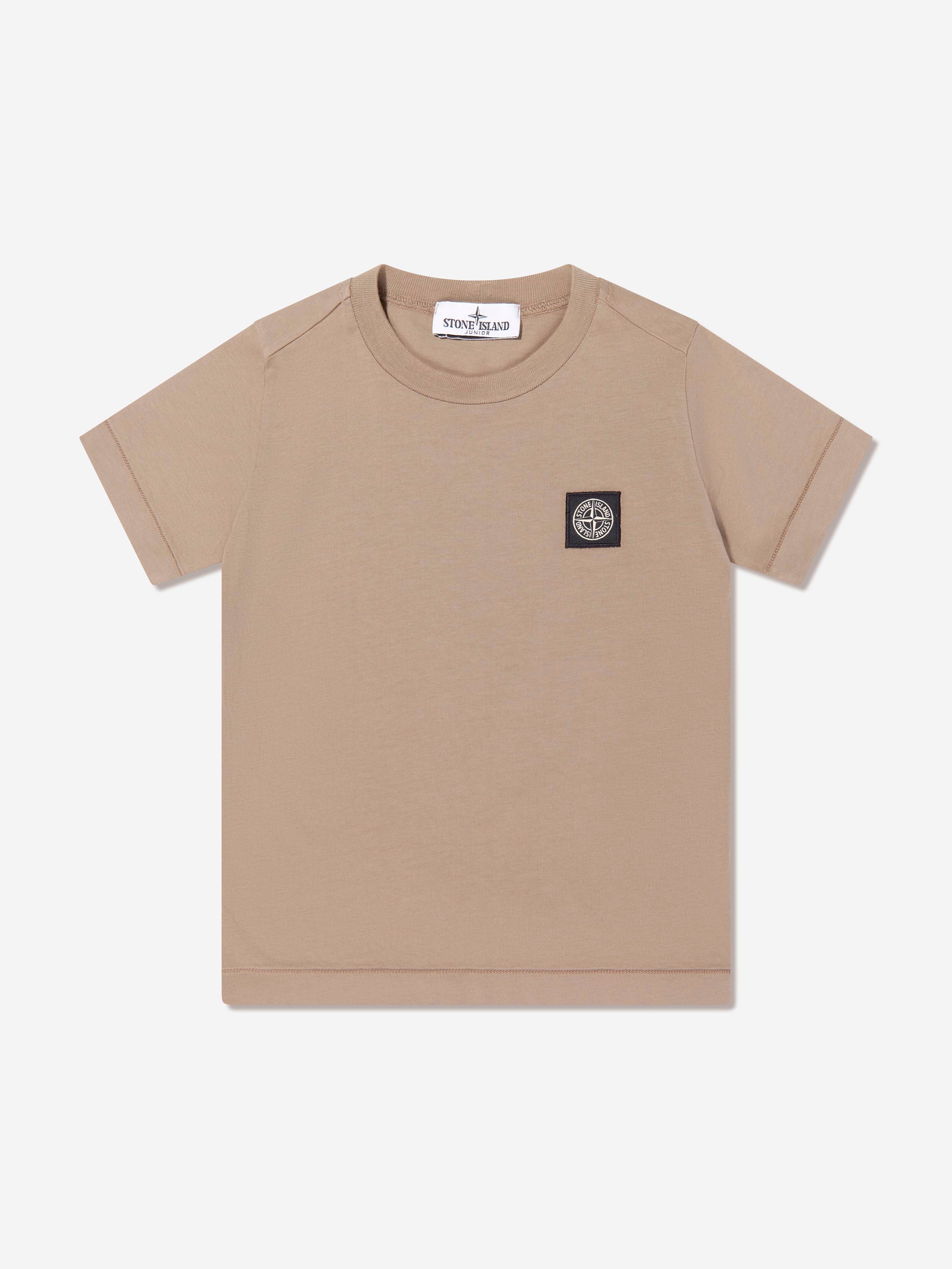 Stone Island Boys Compass Logo Patch T-Shirt in Beige - Beige / 10 Yrs (10 Yrs)