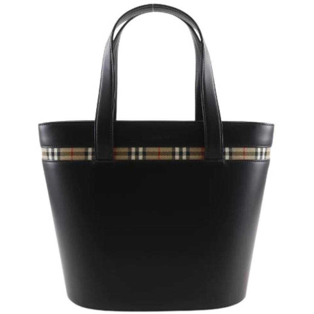 Burberry Vintage Pre-owned Læderhåndtaske - Vintage - Dame - Sort - ONE SIZE - Læder