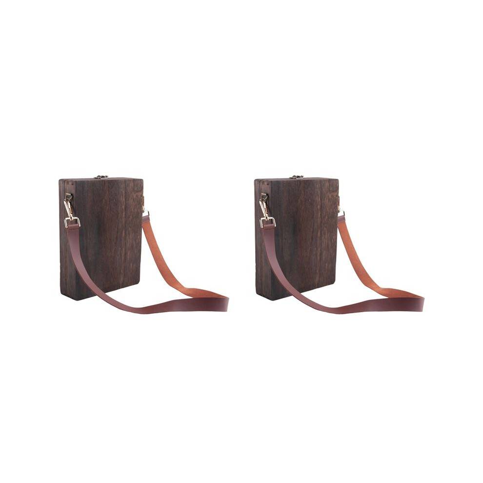 2X Writers Messenger Wood Box A5 Retro Trend Shoulder Bag Outdoor Briefcase Art Supplies Box Home Decor Art Handbags