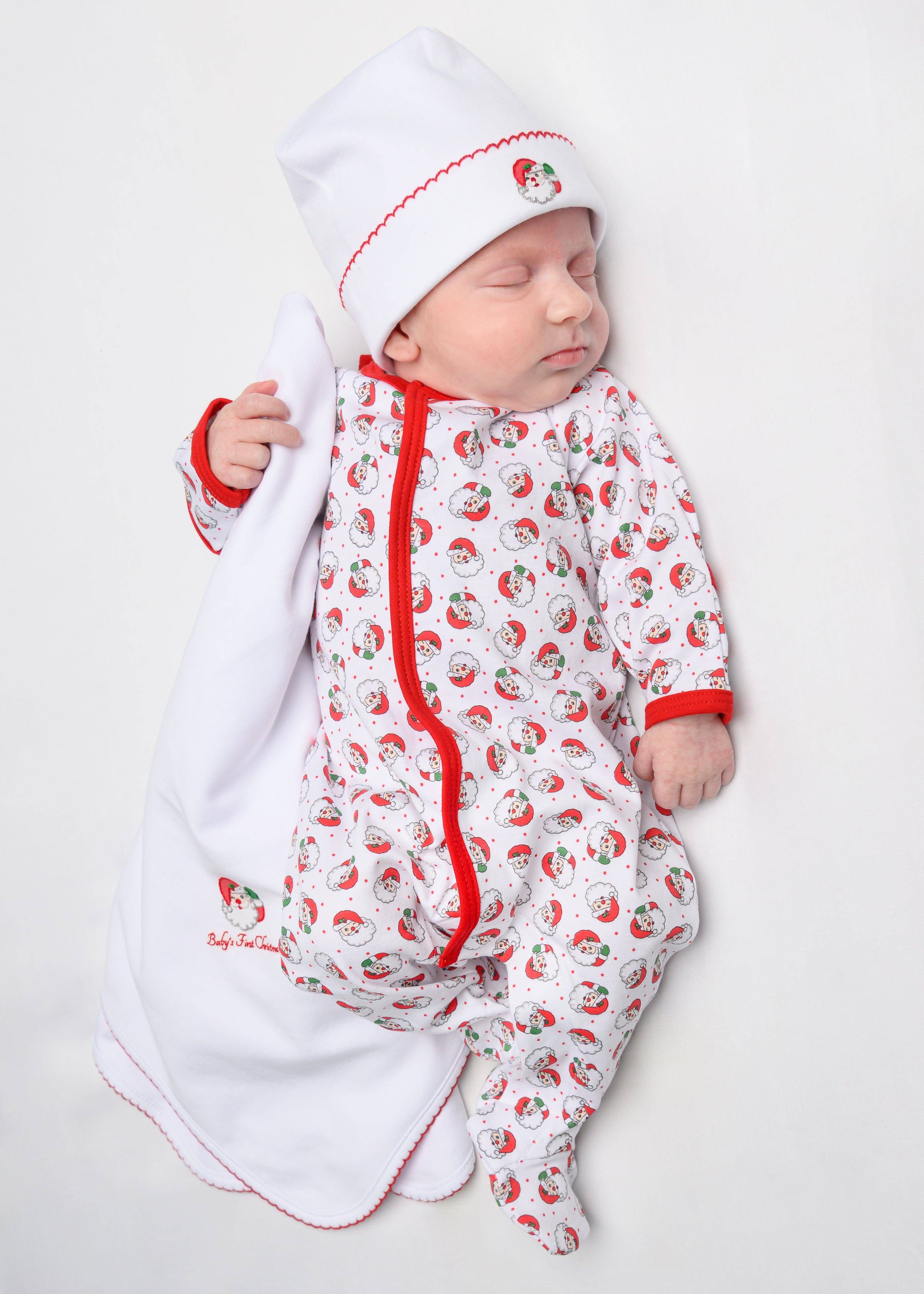 Magnolia Baby Baby Winking Santa Babygrow in Red - Red / 0 Mth (0 Mth)
