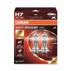 H7 Pærer - Osram Night Breaker 220 - 220% mere lys (2 stk) - Hurtig levering