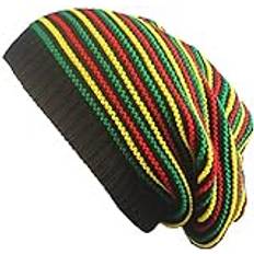 CRAZY LIZARD Rasta hatt för Dreadlocks: Jamaicansk mössa hatt, dreadlock-tillbehör, slouchy mössa för män och kvinnor, karibisk stil, perfekta rasta-gåvor svart, Svart, L