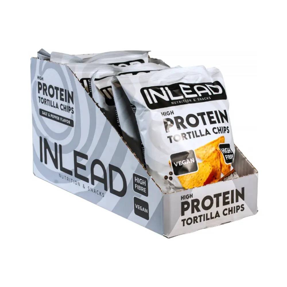 Inlead - High Protein Tortilla Chips (6x50g) - Salt & Pepper - Salt & Pepper - 6x50g