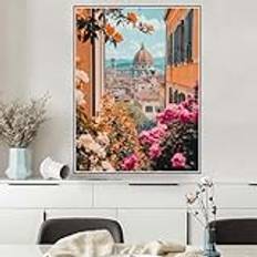 Måla efter nummer, måla efter nummer-set, blommor vuxen, måla efter nummer-set, oljemålning på konstset för nybörjare, canvasdekoration, vardagsrumsdekoration, gåvor för kvinnor, 80 x 100 cm