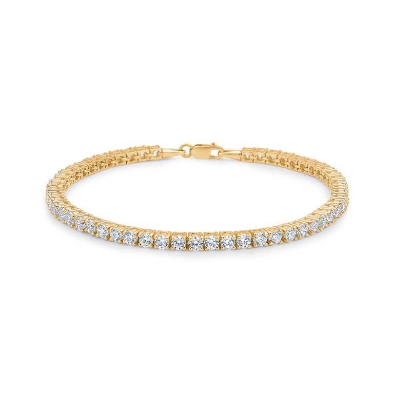 Mads Z "Tennis" armbånd 8 kt. guld m. zirkonia (19 cm)