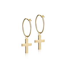 GT Ear Ring 14 mm, Pendant Cross 11 mm