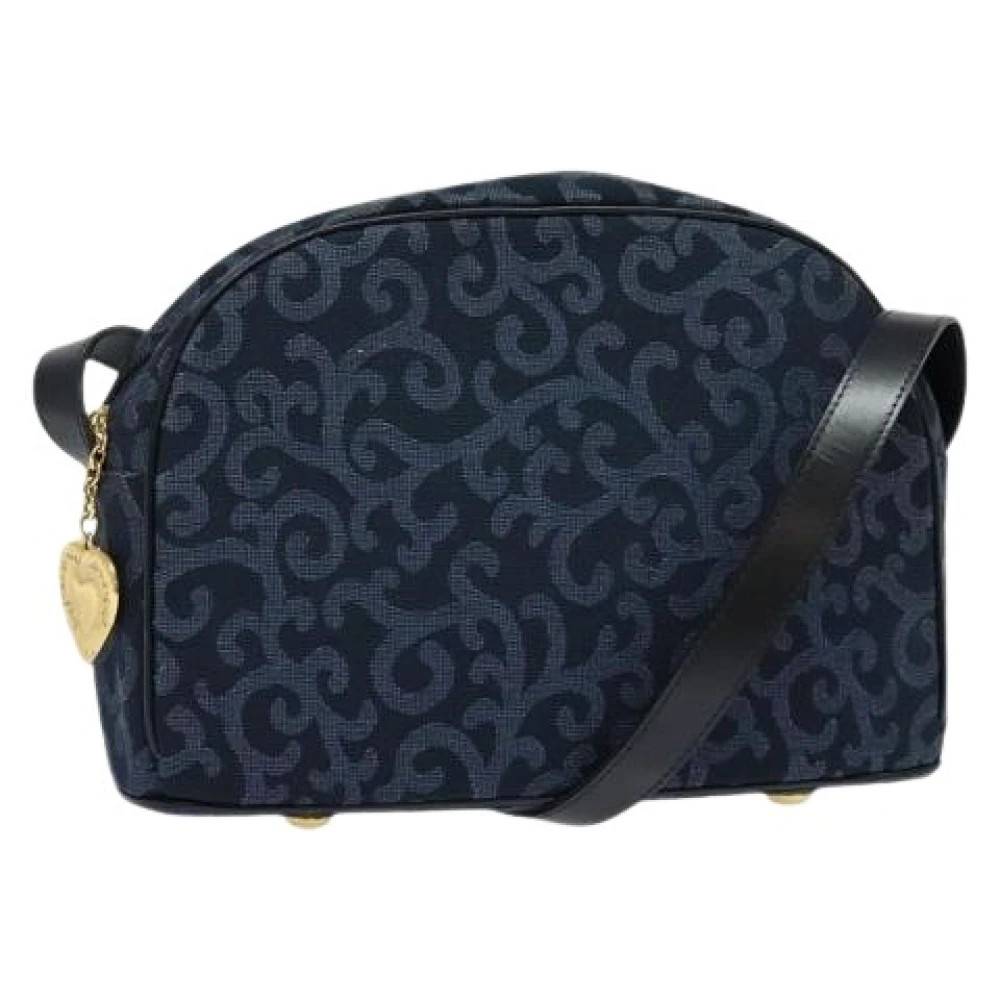 Saint Laurent Vintage Pre-owned Canvas skuldertasker - Vintage - Dame - Blå - ONE SIZE - Uld