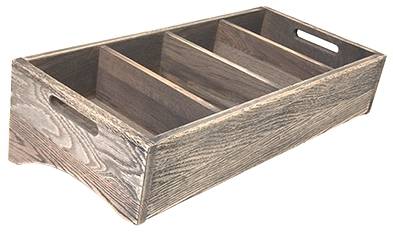 Besticklåda lutande 4 fack - flera färgval (Driftwood)