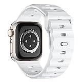 Sportarmband kompatibelt med Apple Watch Ultra 2 armband 49, 45, 44 och 42 mm, för män, silikon, vattentätt band för Apple Watch 9, 8, SE, 7, 6, 5, 4, 3 och Ultra, vitt