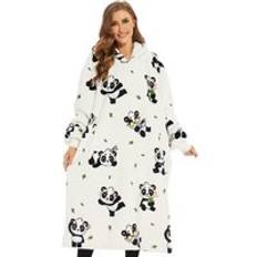 Factory manufacturer Indoor custom oversized sherpa sweatshirt wearable  womens super long hooded  hoodie blanket