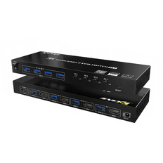 4-ports KVM-switch med HDMI og 4 x USB 3.0, 4K@60Hz, 1920x1080@60Hz, 5VDC