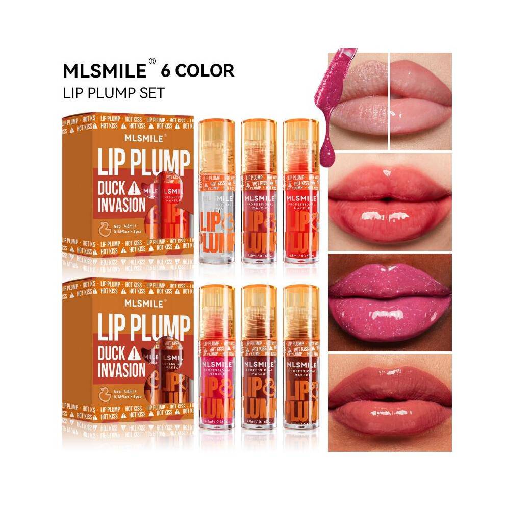 (Matches the image) 3pcs Fruit Fragrance Lip Plump Lip Oil Moisturizing Mirror Lip Gloss Lip Glaze Set Lip Makeup Cosmetics
