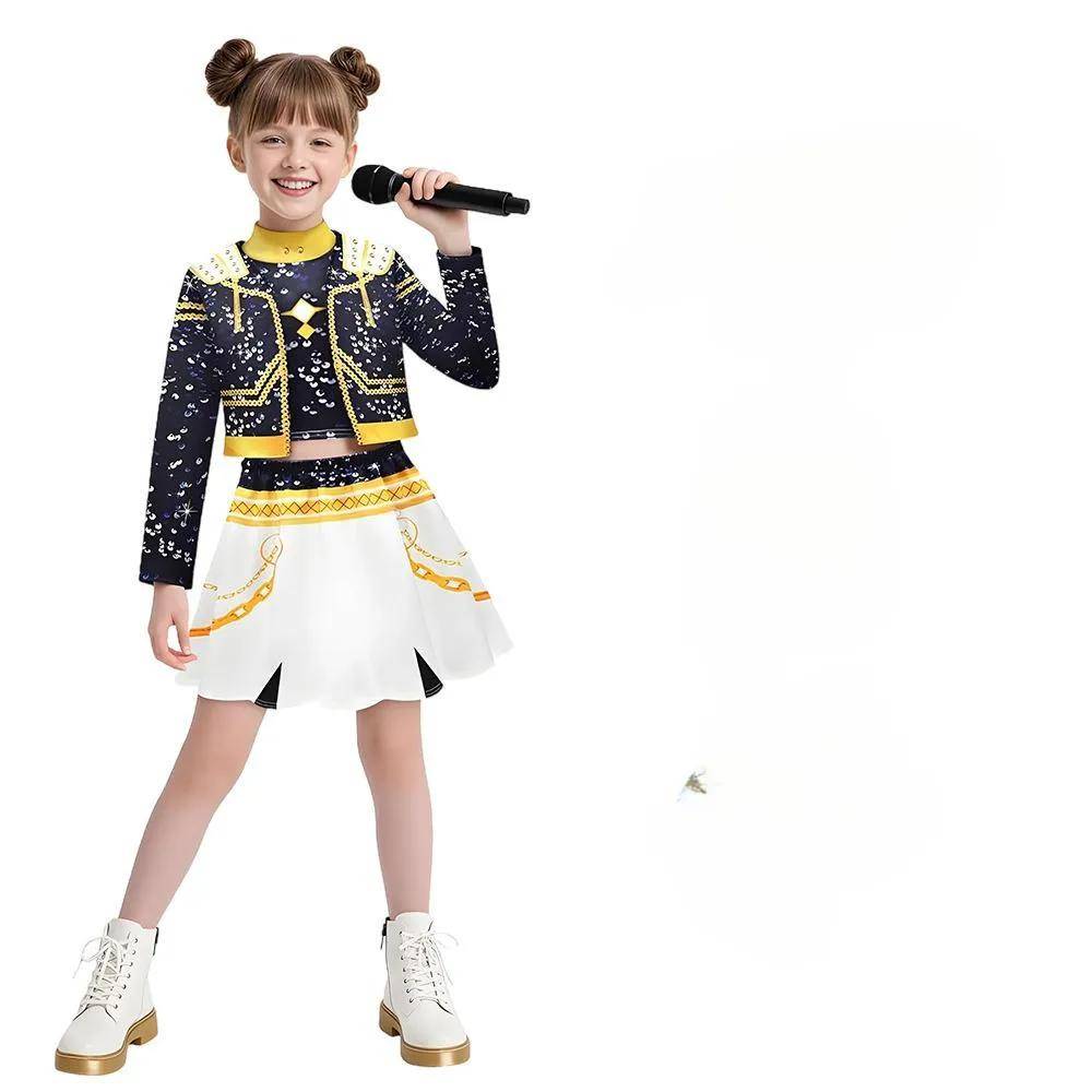 Anime Tjejer Zoey Mira Cosplay Kostym Barn Fancy Festklänning Idol Film Cosplay Halloween Carniva Kläder Gyllene Scenkostymer cm