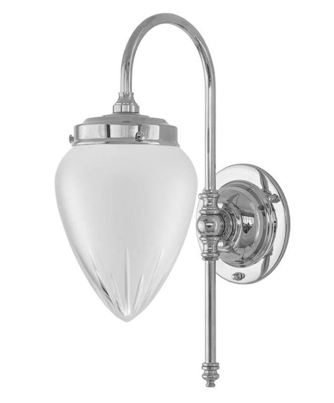 Badeværelseslampe - Blomberg 80 nikkel, slebet mat glas