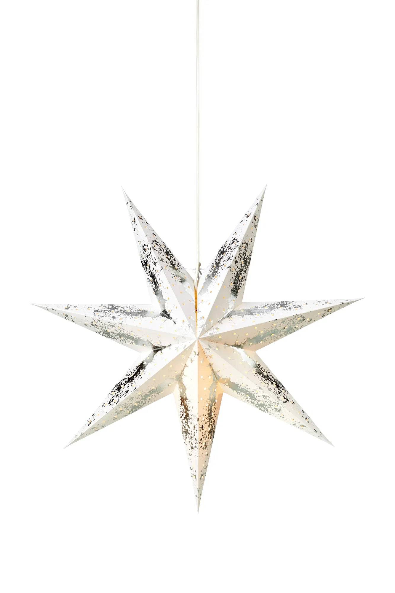 Strauss Stjärna Vit/Silver 75 cm