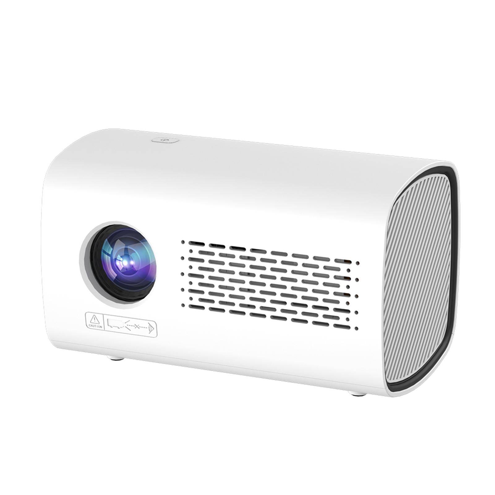 Miniprojektor 720P Hemmabio med WiFi6-stöd 150-tums skärm Samma skärmteknik Film UK Plug vit