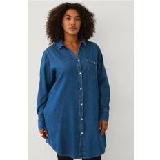 Ellos Plus collection - Lång jeansskjorta - Blå