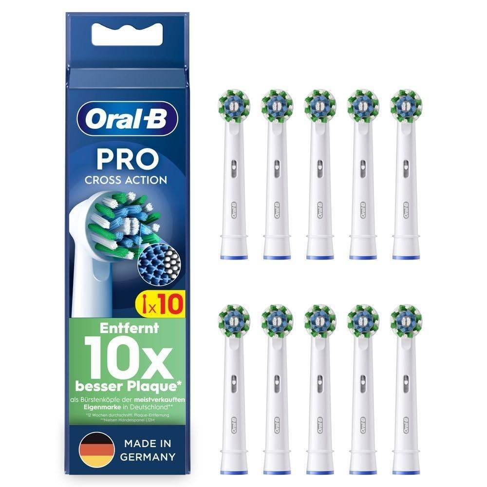 Braun Electric Toothbrush Replacement PRO Cross Oral-B Brushes, Multi-Action Brush, Action, 10-Pack, EB50RX-10 [Used]