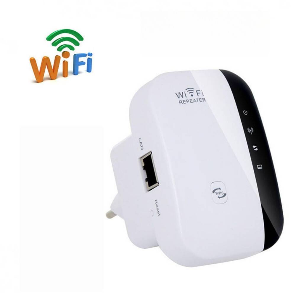 2025 WLAN-forstærker, WLAN-repeater 300 Mbit/s 2,4 GHz, WiFi-rækkeviddeforlænger med hurtig Ethernet-port, WPS-knap