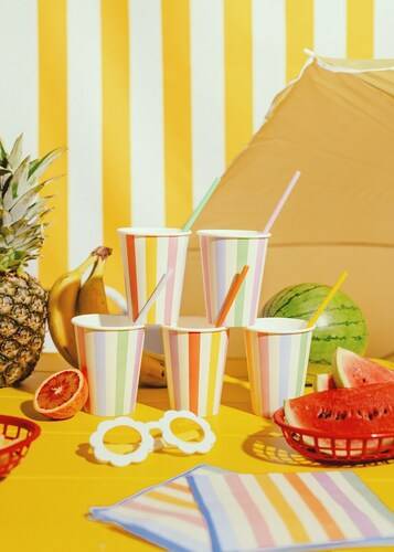 Flerfärgade Plastsugrör 30-pack