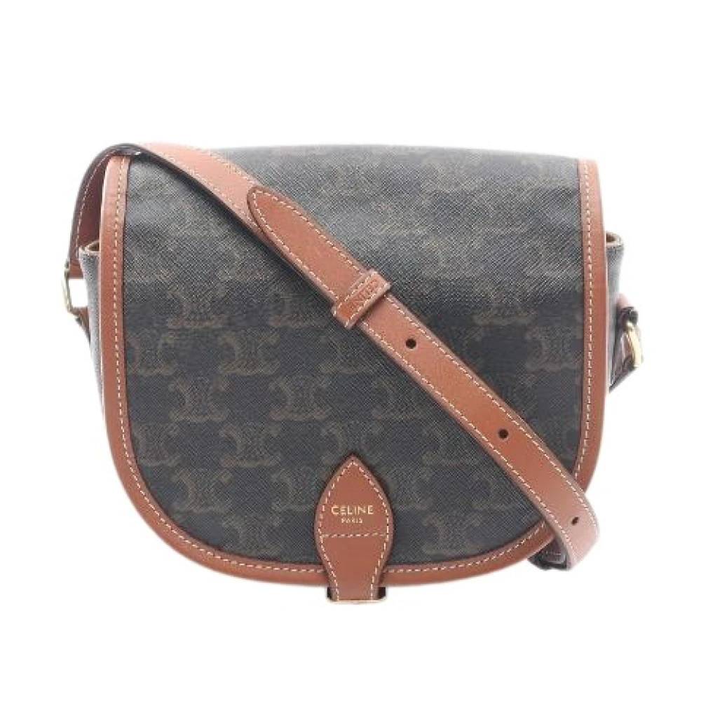 Celine Vintage Pre-owned Triomphe Coated Canvas Leather Skuldertaske - Vintage - Dame - Brun - ONE SIZE - Uld