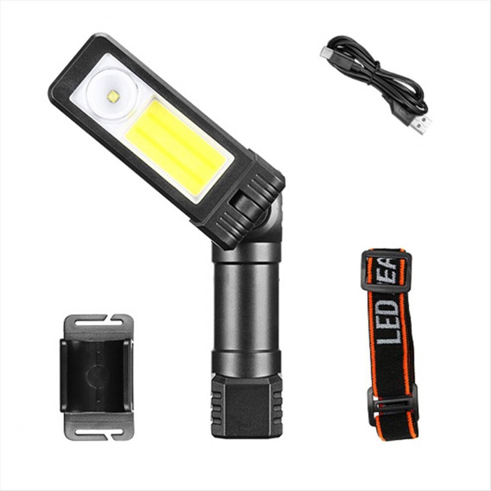 Bærbar arbejdslampe med 6 funktioner og 360 graders LED-opladning.