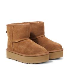 UGG Kids Classic Mini Platform suede boots - brown - EU 32.5