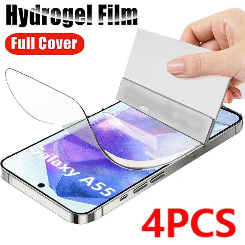 4 ST Hydrogelfilmer För Samsung Galaxy A55 5G A54 A35 A15 A25 A34 A14 A24 A52 A12 A32 A72 A22 A52S A50 M14 M54 Skärmskydd ren