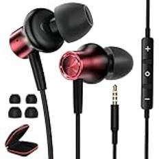 Trådbundna in-ear-hörlurar för Xiaomi Redmi Note 13 12 Pro 12S 11S, brusreducerande stereohörlurar 3,5 mm uttag med mikrofon för Xiaomi Poco X6 X5 Pro Samsung Galaxy M23 M13 iPad Chromebook