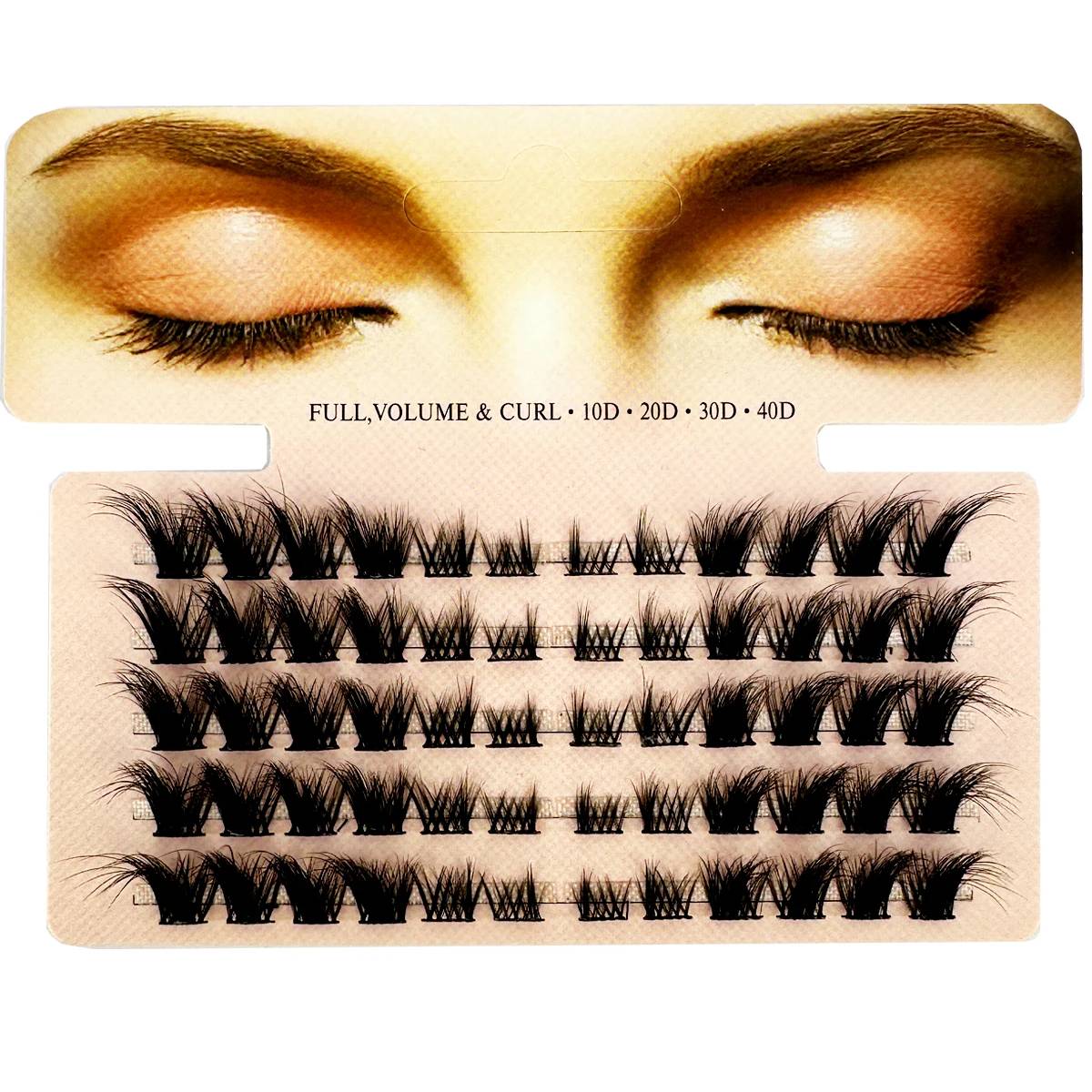 Mix 3D Fluffy Single Cluster Eyelash Extension Segmented Natural Mink Fox Eye Effect Makeup Lashes Individual False Eyelashes