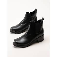 Charlotte of Sweden - Svarta chelsea boots i skinn storlek 38 - Black (38)