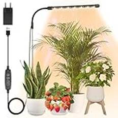 Qoolife växtlampa Led Full Spectrum, Grow Light för inomhusväxter, höjdjusterbar växtlampa med timer 3/9/12 timmar, 3 ljuslägen, 10 ljusstyrkenivåer, perfekt för små växter