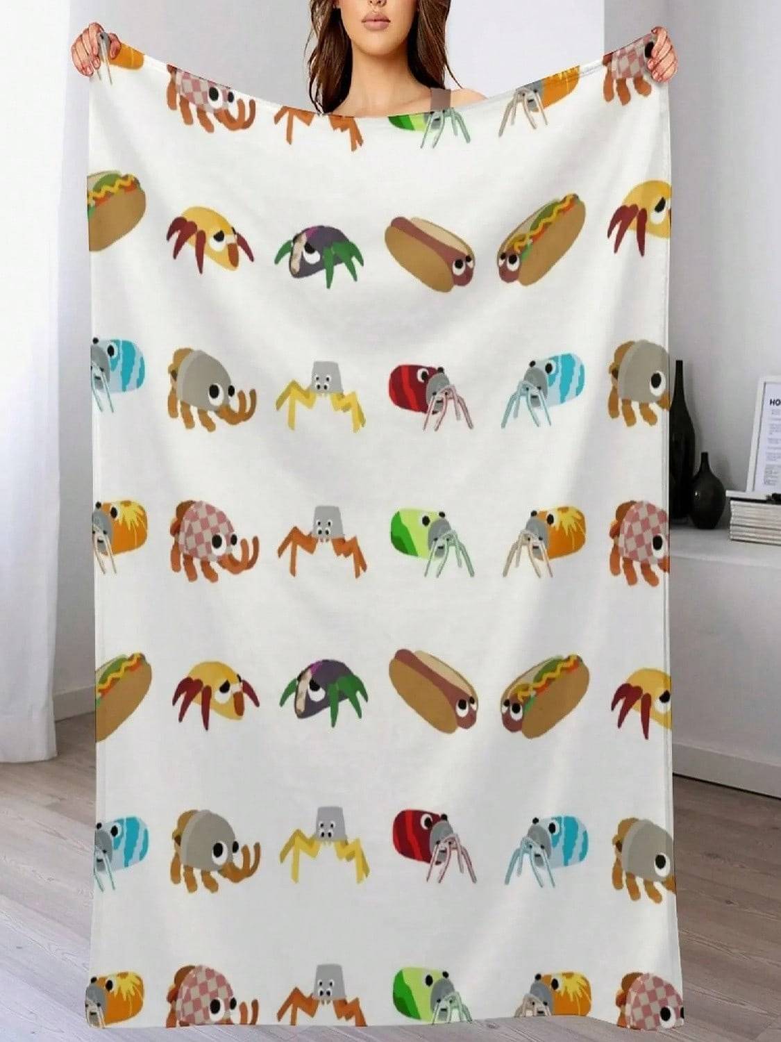 Bugsnax - Snabbmatspaket Plädfilt Varm Vintermode Soffor Mjuk Plysch Pläd Jätte Sofffiltar