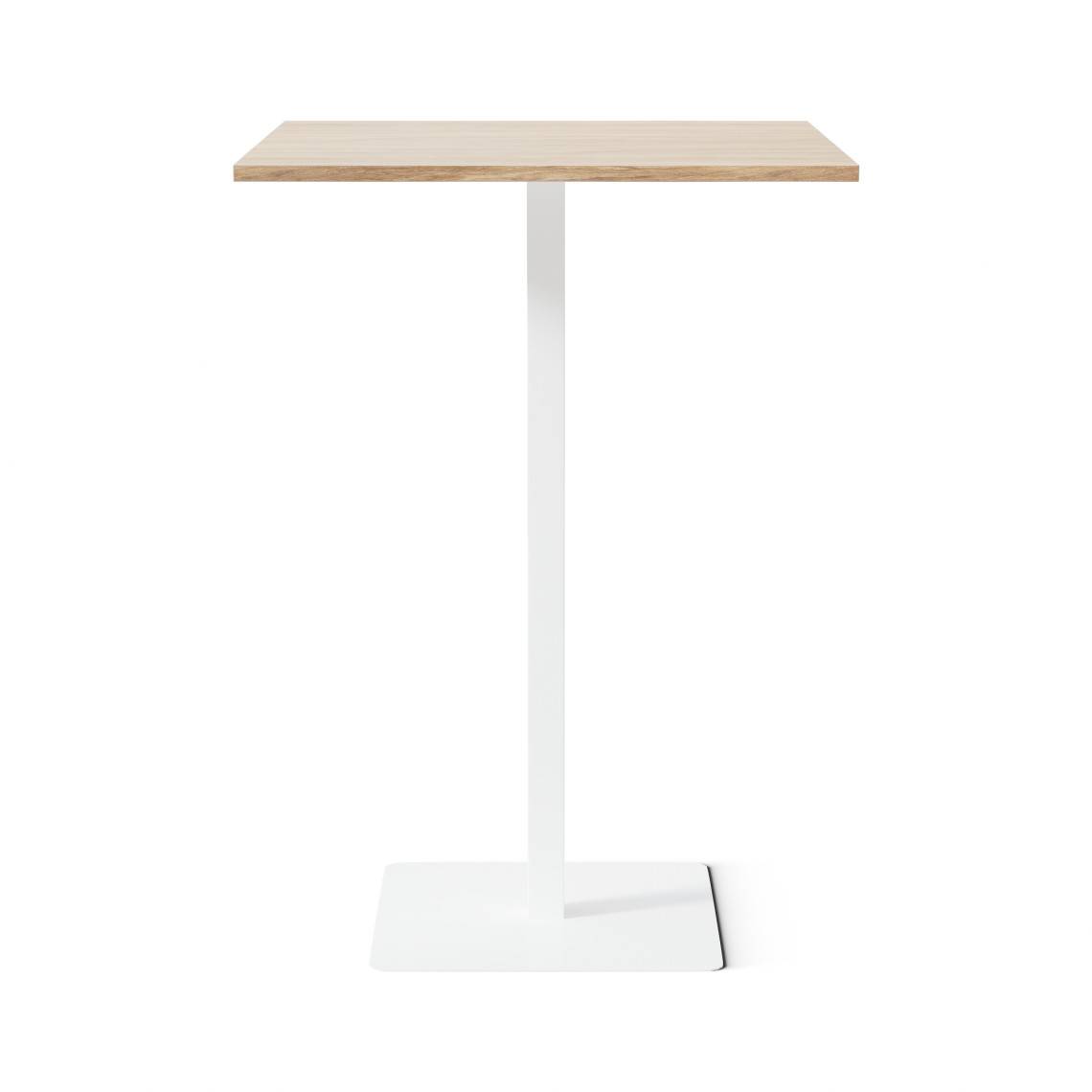 Ståbord Kvadrat, Størrelse 80x80 cm, Bordplade Eg, Stativ Hvid.