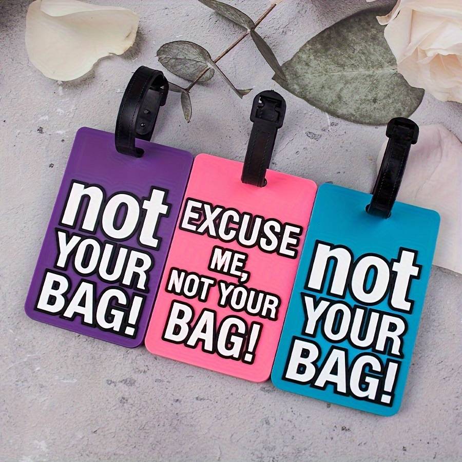 Of 3 Colorful Luggage Tags With Business Card Holders, Unique Identifiers For Travel Bags, Suitable For Men And Women, Featuring The Humorous 'not Your Bag'