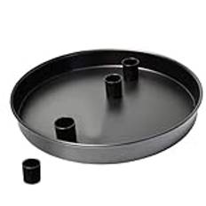 Magnetisk ljusbricka 25 cm med 4 avtagbara ljushållare ljusplattor dekorativ metall ljusstativ för semester festlig bröllopsfest matbord tillbehör svart