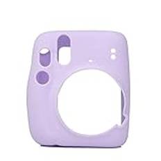 MCNVNEFSAW Fashionable Pure Färg Protective Soft Shell Case Camera Jelly Färg Silikon Väska Passform for Fuji Instax Fit For Polaroid Mini 11 Mini11 kameraväska(Purple)