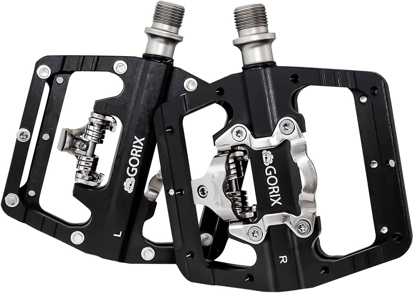 GORIX Bicycle Pedals, Single-Sided Flat Pedals, Binding Pedals with Cleats, GX-PM811 (GX-PH105)
