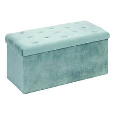 Bonlife bänk sammetsförvaringslåda med lock sitsstöd med förvaringsutrymme tygförvaringsutrymme hopfällbar fotpall sammetsduk, grön, 80 x 40 x 40 cm ...