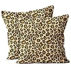 Kuddöverdrag 2-pack leopard gepard skinn mönster fyrkantigt kuddöverdrag mode plysch prydnadskudde överdrag heminredning soffa kuddöverdrag, för soffa, utomhus, 45 x 45 cm